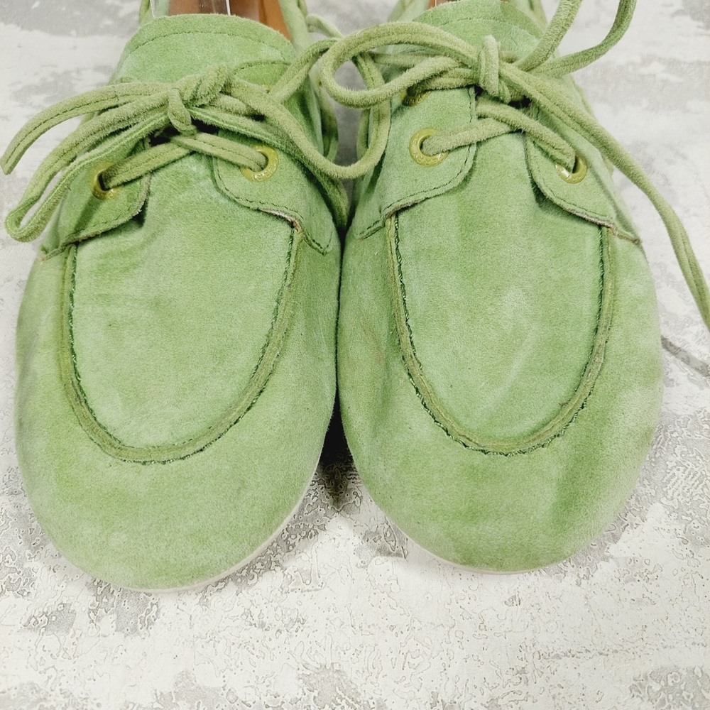 NEW Sperry Slimboat LTT Sneakers Women 5.5 Green Suede Preppy Coastal M554 - Picture 7 of 11